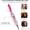 Hot Comb Hair Straightener Set for Lace Front Wigs – Heat Pressing Combs Ceramic Curling Flat Iron Electric Hot Comb for Wigs – Hair Straighteners Straightening Comb for Women Wig Installation Kit(Pink)