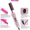 Hot Comb Hair Straightener Set for Lace Front Wigs – Heat Pressing Combs Ceramic Curling Flat Iron Electric Hot Comb for Wigs – Hair Straighteners Straightening Comb for Women Wig Installation Kit(Pink)