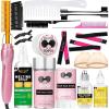 Electric Hot Comb Hair Straightener Heat Pressing Combs Ceramic Curling Flat Iron Curler, Hot Comb Electric for Wigs Electrical Straightening Comb Curling Iron for Natural Hair with Anti-Scald Case