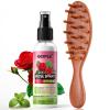 Rose Water for Hair Loc Spray Refreshing for Locs – Rose Water Scalp Moisturizer Hydrating Dreadlock Rosewater & Peppermint Spray – Oversize Loc Brush for Dreads Comfortable Massage Wide Tooth Comb