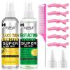 Tape in Extension Hair Glue Remover Spray – Wig Extensions Fast Acting Two Steps System Remover – Tape in Hair Extensions Removes Wig Glue & Tape & Residue – Hair Comb Rat Tail Comb Hair Clips Set