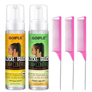 Goiple Hair Mousse for Braids, Twist, Locs – Braid Foam Control Mousse, No Flake, High Shine Style and Moisturizes, Lightweight Easy to Apply 16 fl oz (2pcs)