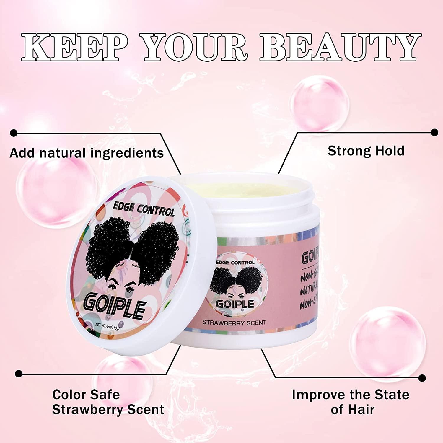 image825 OZ Edge Control Wax for Women Strong Hold Nongreasy Edge Smoother Edge Control for Back Hair Extreme Hold Pack Hair Gel for All Hair Types No Flaking Extra Hold Waterbased Edge Stay Gel Set4oz edge control set