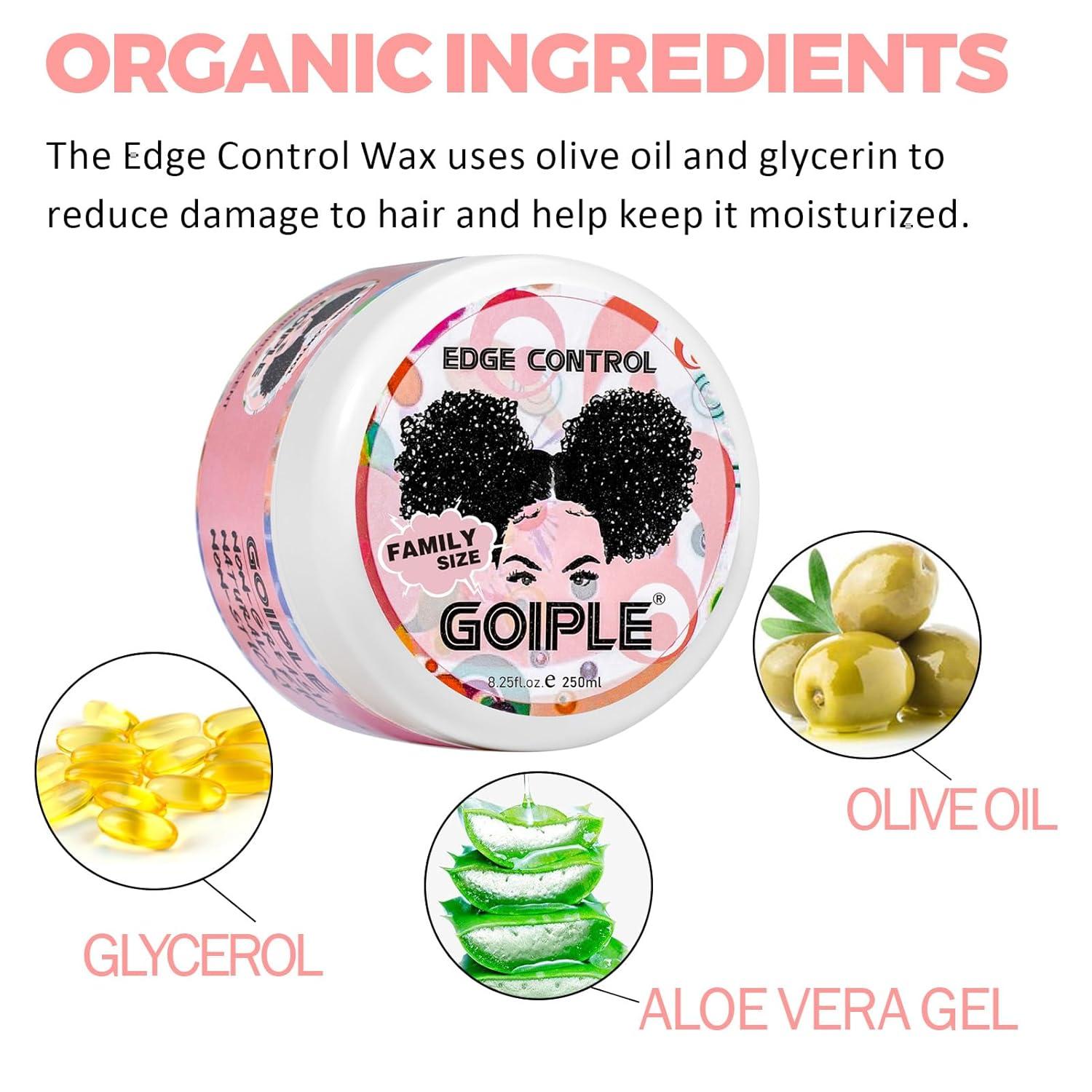 image825 OZ Edge Control Wax for Women Strong Hold Nongreasy Edge Smoother Edge Control for Back Hair Extreme Hold Pack Hair Gel for All Hair Types No Flaking Extra Hold Waterbased Edge Stay Gel Set825oz edge control set5pcs