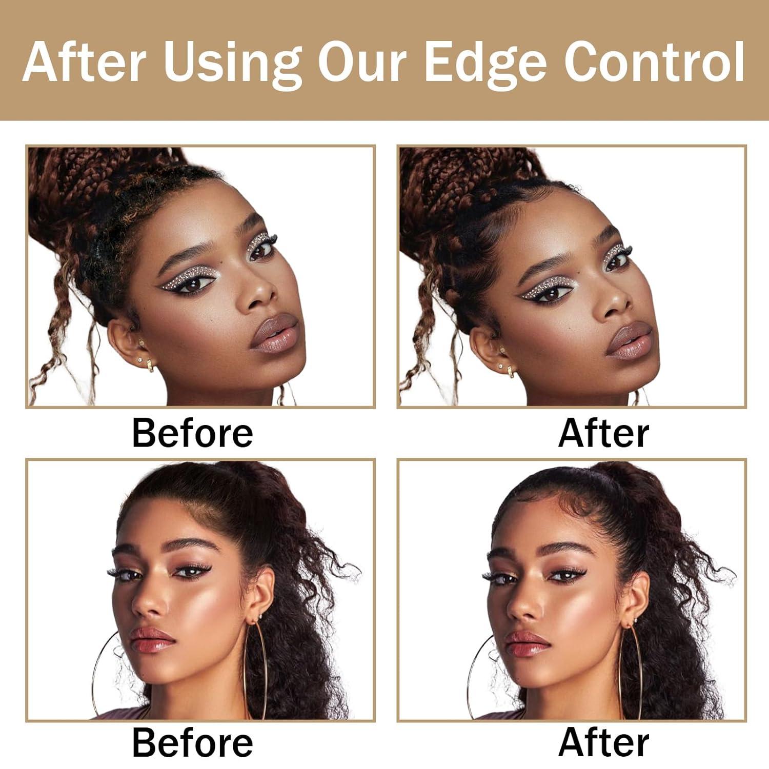 image825 OZ Edge Control Wax for Women Strong Hold Nongreasy Edge Smoother Edge Control for Back Hair Extreme Hold Pack Hair Gel for All Hair Types No Flaking Extra Hold Waterbased Edge Stay Gel Set88oz edge control coconut scent