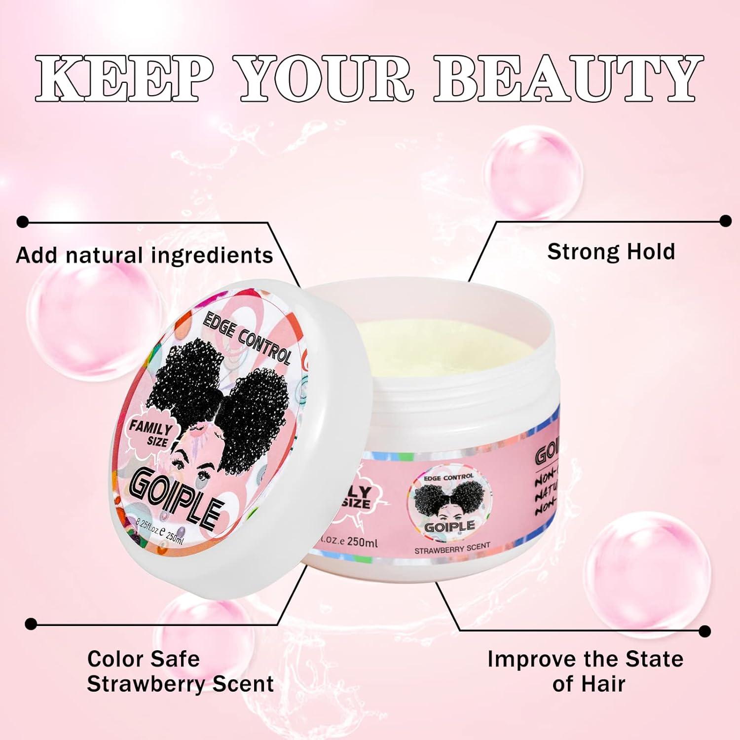 image825 OZ Edge Control Wax for Women Strong Hold Nongreasy Edge Smoother Edge Control for Back Hair Extreme Hold Pack Hair Gel for All Hair Types No Flaking Extra Hold Waterbased Edge Stay Gel Set825oz edge control pink