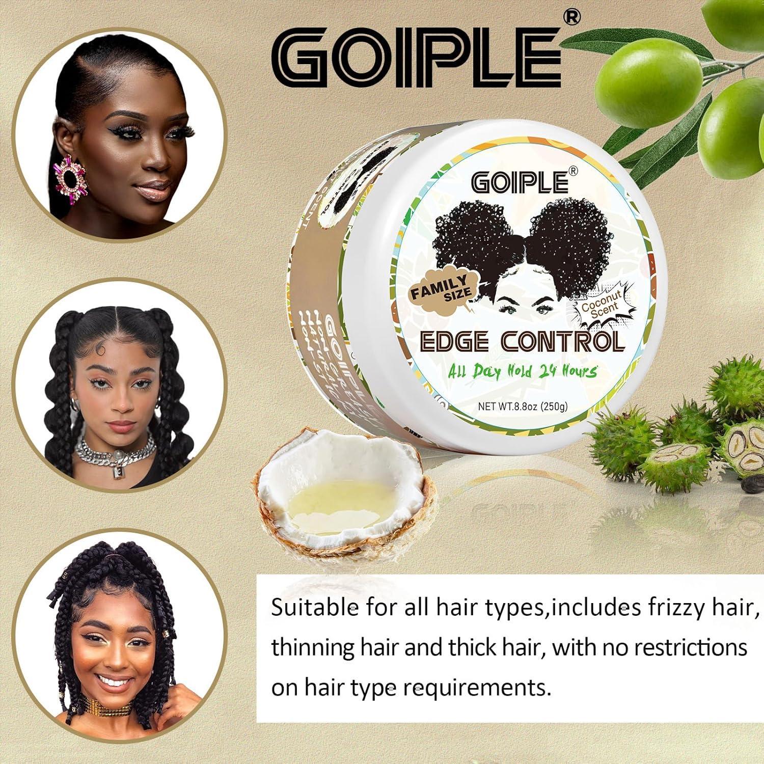 image825 OZ Edge Control Wax for Women Strong Hold Nongreasy Edge Smoother Edge Control for Back Hair Extreme Hold Pack Hair Gel for All Hair Types No Flaking Extra Hold Waterbased Edge Stay Gel Set88oz edge control coconut scent