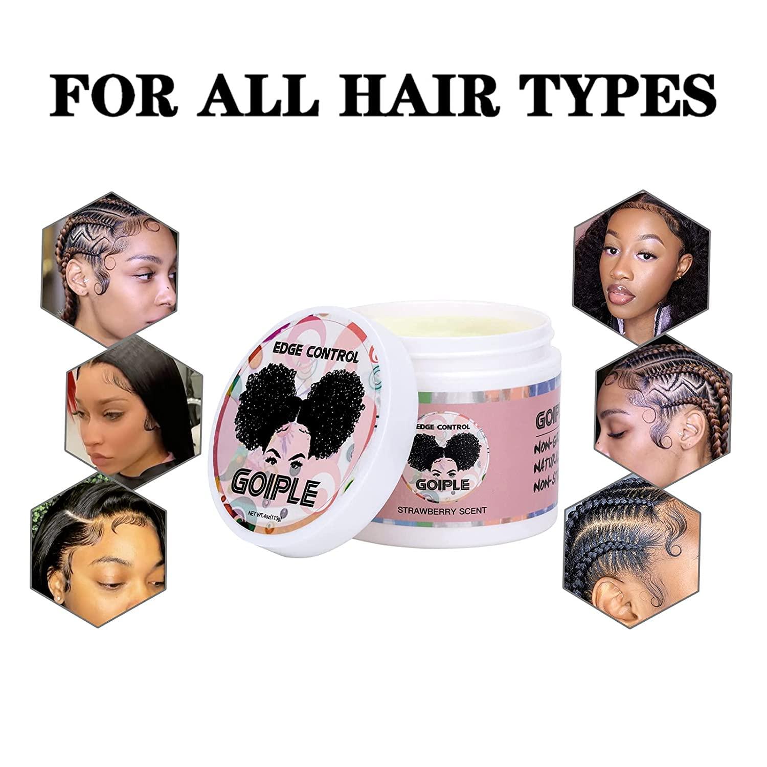 image825 OZ Edge Control Wax for Women Strong Hold Nongreasy Edge Smoother Edge Control for Back Hair Extreme Hold Pack Hair Gel for All Hair Types No Flaking Extra Hold Waterbased Edge Stay Gel Set4oz edge control set