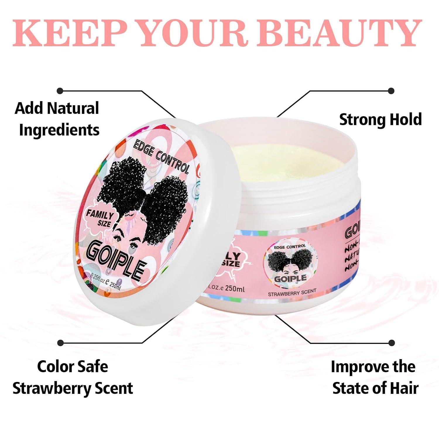 image825 OZ Edge Control Wax for Women Strong Hold Nongreasy Edge Smoother Edge Control for Back Hair Extreme Hold Pack Hair Gel for All Hair Types No Flaking Extra Hold Waterbased Edge Stay Gel Set825oz edge control set5pcs