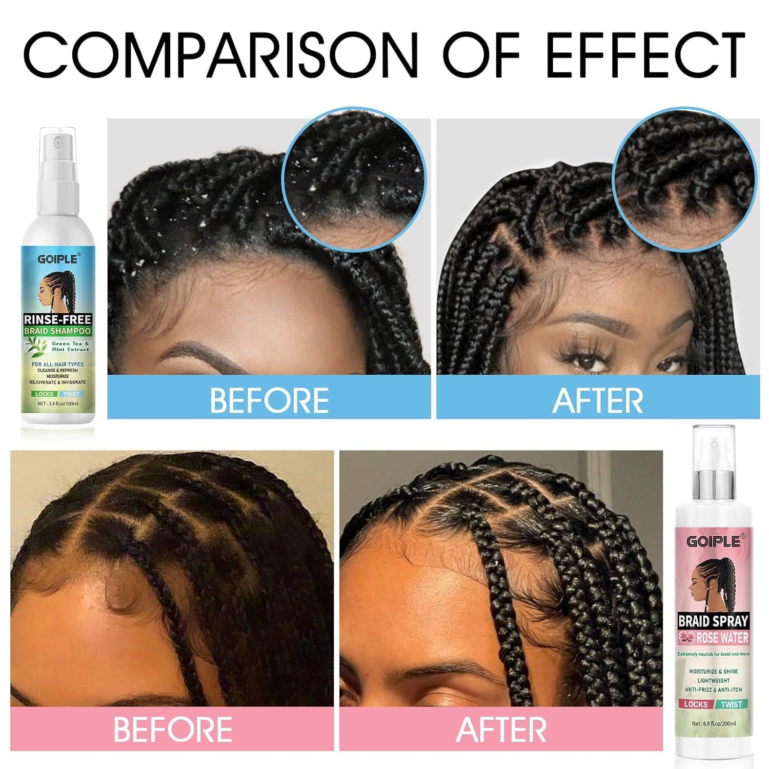 imageBraid Spray Rose Mint for Dreads Dreadlocks Locks NoWater Braid Shampoo for Locs Twists Weaves RinseFree Dreadlock Shampoo for BuildUp Braid Oil for Soothes Moisturizes Dry amp Itchy Scalp