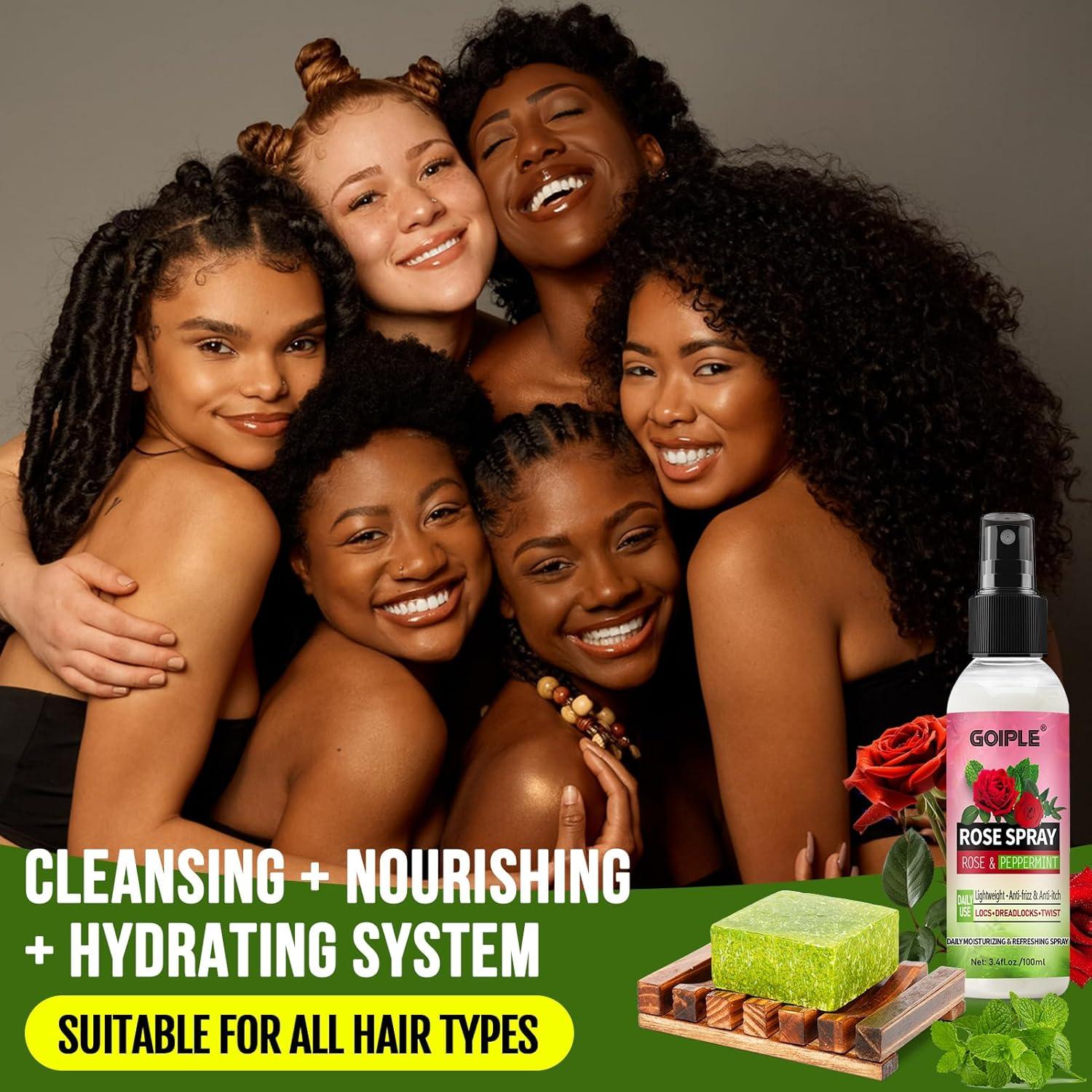 imageLoc Shampoo Bar amp Conditioner Braid Shampoo Bar Works for Dreadlocks Microlocs Sisterlocks Braids Remove Product Rose Water for Hair Loc Spray Moisturizing Refreshing amp Wooden Holder