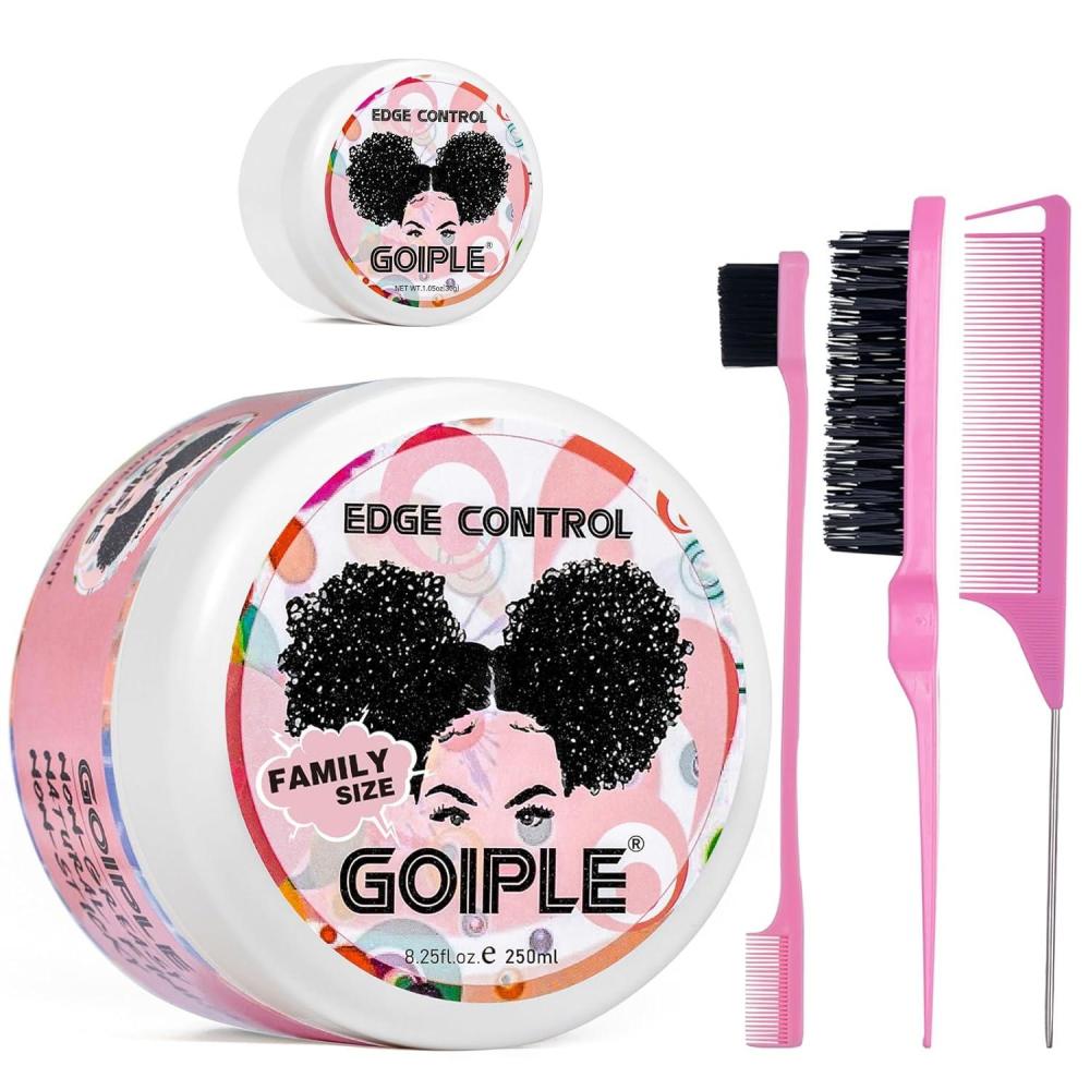 image825 OZ Edge Control Wax for Women Strong Hold Nongreasy Edge Smoother Edge Control for Back Hair Extreme Hold Pack Hair Gel for All Hair Types No Flaking Extra Hold Waterbased Edge Stay Gel Set825oz edge control set5pcs