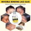 Wig Glue for Lace Front Wigs, Waterproof Lace Front Wig Adhesive & Silicone Applicator for Wigs, Strong Hold Transparent Lace Glue Edge Band for Hair Replacement Invisible Hair Bonding Adhesive(4PCS)(Transparent)