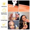 Wig Glue for Lace Front Wigs, Waterproof Lace Front Wig Adhesive & Silicone Applicator for Wigs, Strong Hold Transparent Lace Glue Edge Band for Hair Replacement Invisible Hair Bonding Adhesive(4PCS)(lace glue & applicator -8pcs)