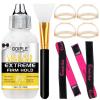 Wig Glue for Lace Front Wigs, Waterproof Lace Front Wig Adhesive & Silicone Applicator for Wigs, Strong Hold Transparent Lace Glue Edge Band for Hair Replacement Invisible Hair Bonding Adhesive(4PCS)(lace glue & applicator -8pcs)