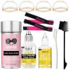 Wig Glue for Lace Front Wigs, Waterproof Lace Front Wig Adhesive & Silicone Applicator for Wigs, Strong Hold Transparent Lace Glue Edge Band for Hair Replacement Invisible Hair Bonding Adhesive(4PCS)(lace glue-11pcs)