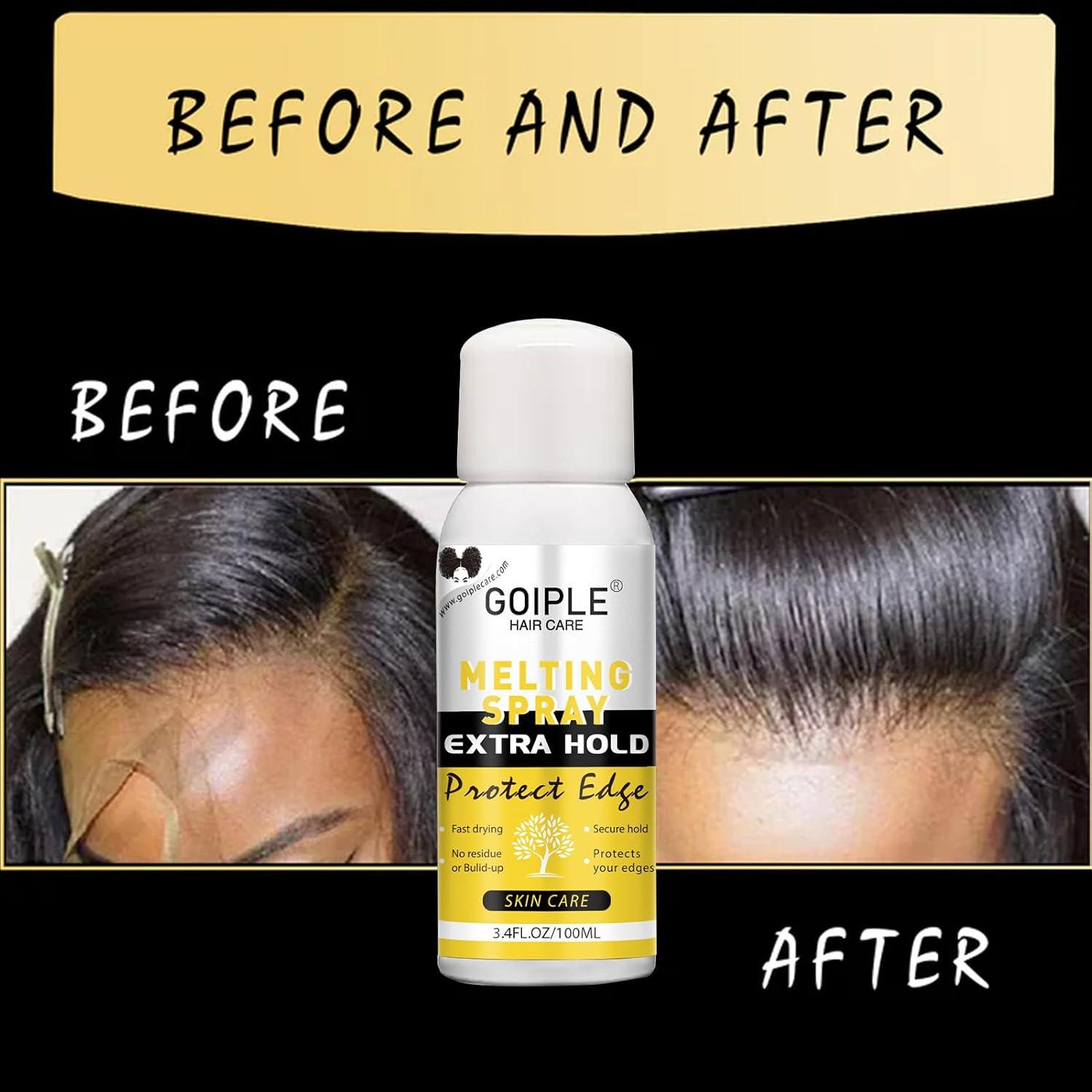 imageGoiple Lace Melting Spray for Wigs Closures amp Extensions Styling Agent with Strong Natural Finish Fast Drying Water amp Oil Resistant Includes Hair Adhesive Edge Control Wax amp Hair Wax Stick