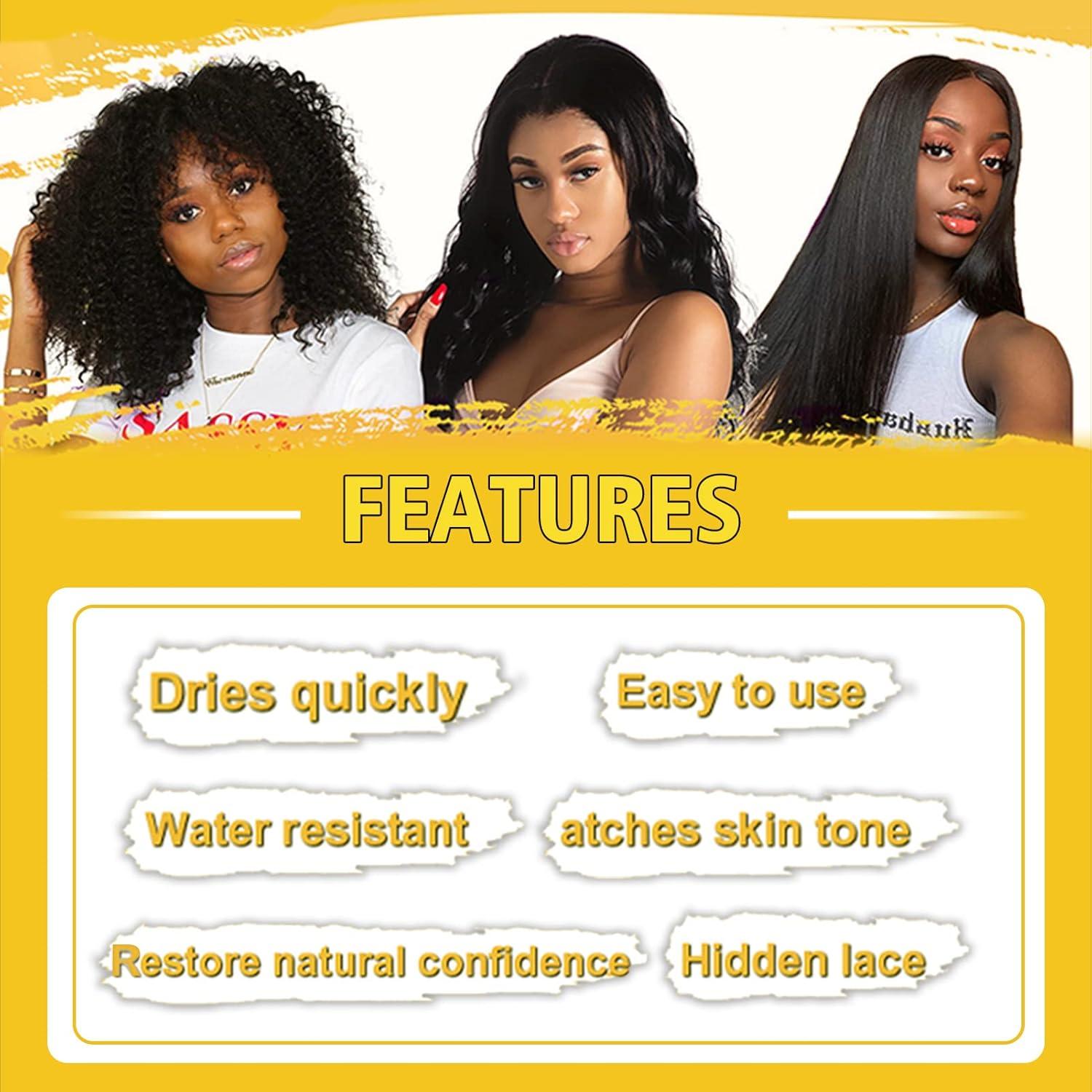 imageLace Tint Melting Hair Mousse 68 fl oz Lace Tint Mousse for Women Hair Wig Lace Wigs Toupees and Hairpieces Natural Finishing Lace Color Lace Tint Mousse for Wigs Melts Lace Foam TintLight BrownMedium Brown