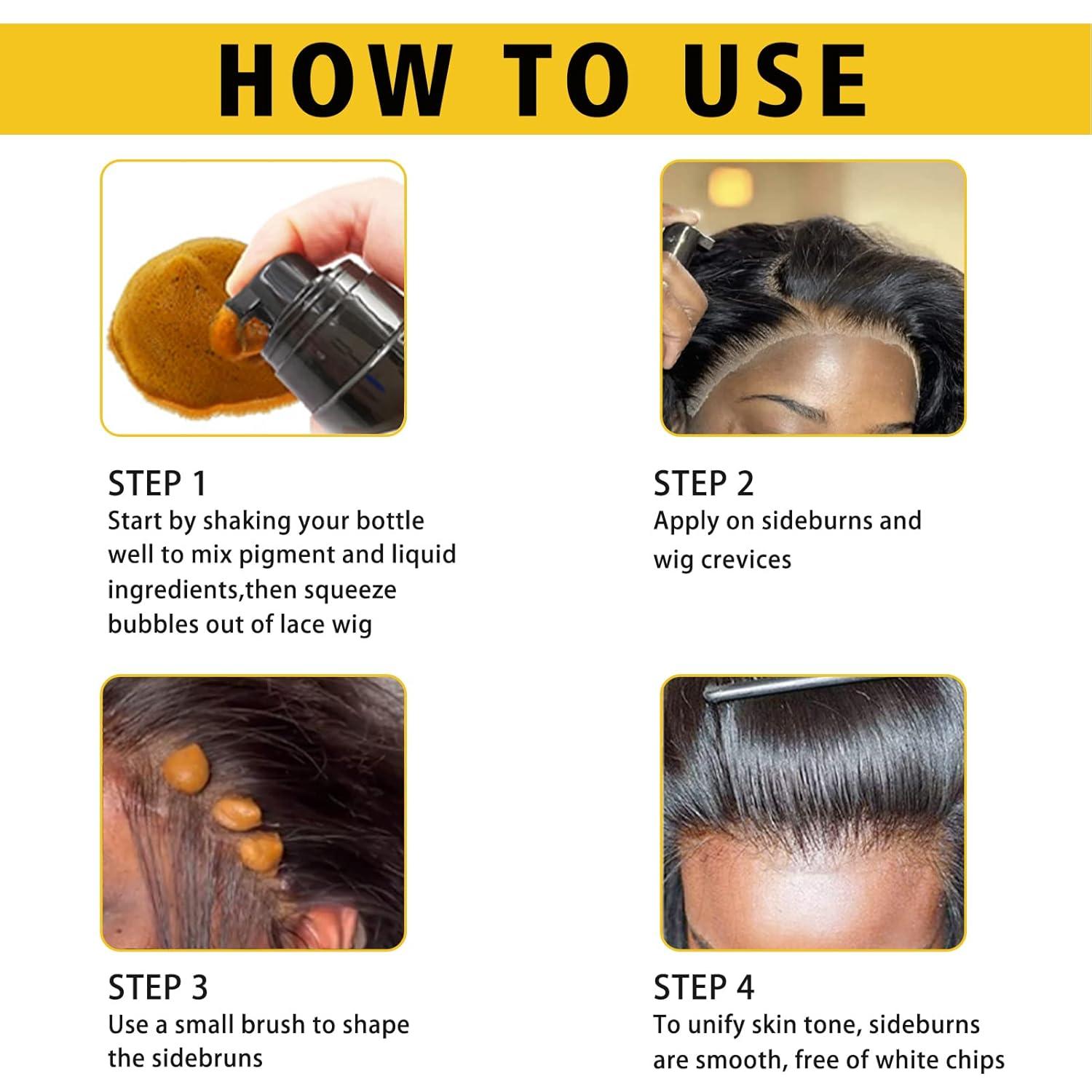 imageLace Tint Melting Hair Mousse 68 fl oz Lace Tint Mousse for Women Hair Wig Lace Wigs Toupees and Hairpieces Natural Finishing Lace Color Lace Tint Mousse for Wigs Melts Lace Foam TintLight BrownLight Brown