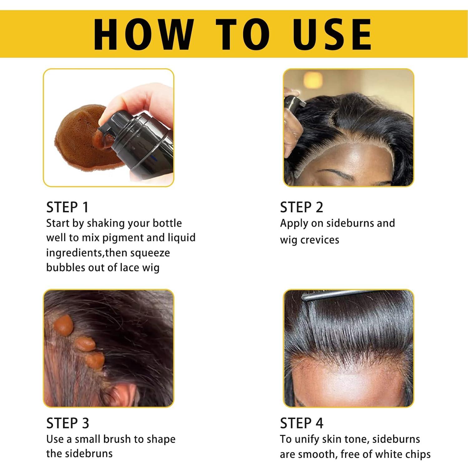 imageLace Tint Melting Hair Mousse 68 fl oz Lace Tint Mousse for Women Hair Wig Lace Wigs Toupees and Hairpieces Natural Finishing Lace Color Lace Tint Mousse for Wigs Melts Lace Foam TintLight BrownMedium Brown
