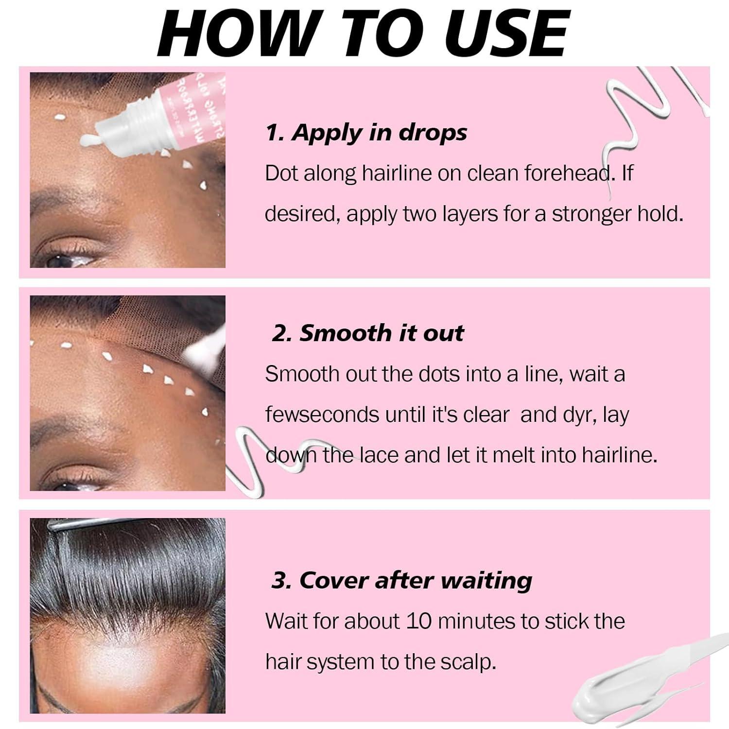 imageWig Glue for Lace Front Lace Wigs 05 OZ Waterproof Lace Front Wig Glue for Wigs Strong Hold Transparent Adhesive for Hair Replacement Invisible Hair Bonding Wig Adhesive 4PCSwig glue05oz4pcs