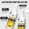 Lace Glue Kit Complete Set with Lace Tint Mousse, Lace Melting Spray Wig Glue for Women’s Wigs and Hairpieces – Wig Installation Kit & Tape in Extension Rmover & Cap (Dark Brown)(Medium brown-17pcs)