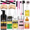 Lace Glue Kit Complete Set with Lace Tint Mousse, Lace Melting Spray Wig Glue for Women’s Wigs and Hairpieces – Wig Installation Kit & Tape in Extension Rmover & Cap (Dark Brown)(Medium brown-17pcs)