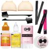 Wig Accessory Essentials Kit Lace Front Wig Glue & Remover, Wig Caps, Elastic Band, Hair Wax Stick, Edge Control, Edge Brush, Hair Shear Dermaplanning Razor Tool and Edge Scarf – 10PCS(wig glue kit-6pcs)