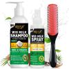 Wig Shampoo for Synthetic Wigs & Wig Milk Spray for Synthetic Hair, Detangle and Anti-Frizz, Hydrates & Moisturizes Synthetic Wig Shampoo, Conditioner＆Detangler 2 in 1 Moisturize Spray Detangler Brush