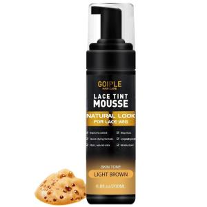 Lace Tint Melting Hair Mousse, 6.8 fl oz Lace Tint Mousse for Women Hair Wig Lace Wigs Toupees and Hairpieces Natural Finishing Lace Color, Lace Tint Mousse for Wigs Melts Lace Foam Tint(Light Brown)(Light Brown)