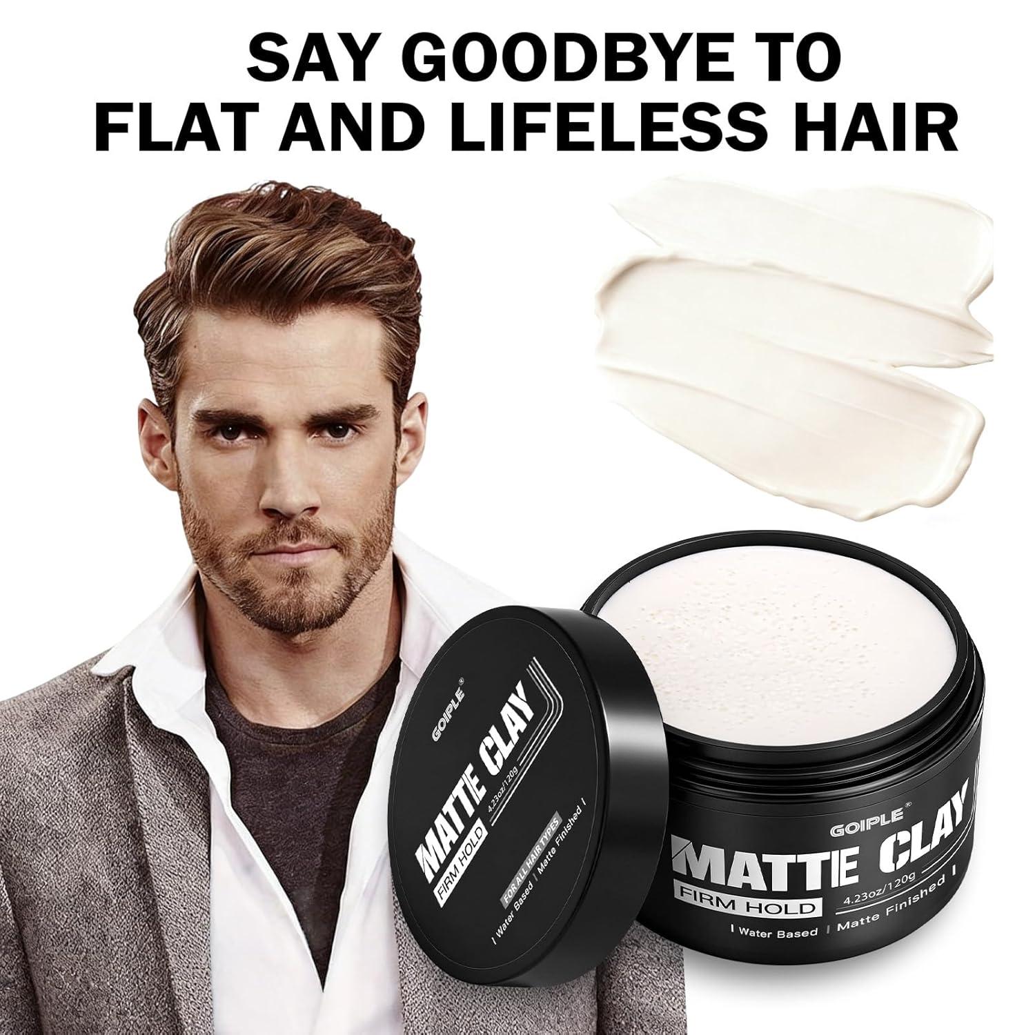 imageGoiple Mens Hair Styling Clay Firm Hold Matte Finish Hair Clay with Natural Ingredients Water Based Add Volume amp Texture Mens Hair Product Ideal for All Mens Hair Types 100g 35oz