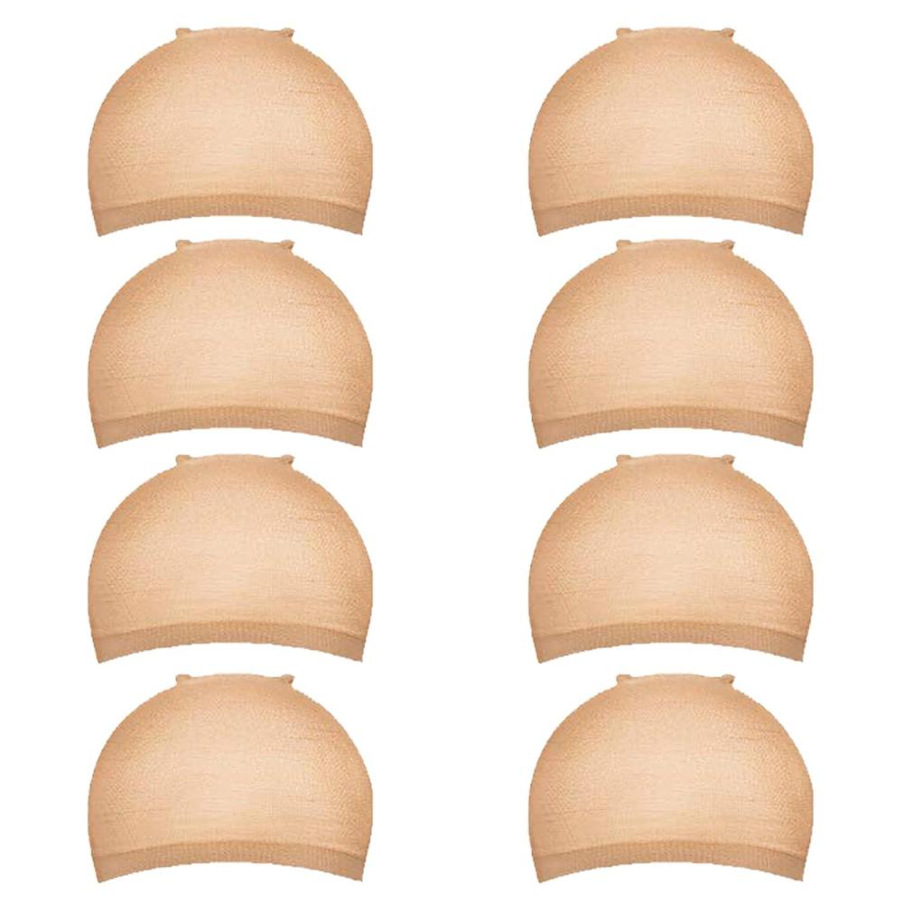 imageGoiple 8 Pieces Nylon Wig Caps Lace Front Wig Cap Set with Light Brown Nude Skin Tone Stocking Cap for Women amp MenWig Caplight brown 8pcs