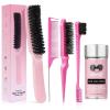 Boar Bristle Slick Back Hair Brush Wax Stick for Smooth Flyaways, Frizz, Sleek Ponytail, Buns and Edge Baby Hair | Hair Comb, Edge Brush, Teasing Brush Styling Accessories for Girls, Kids, Women & Men