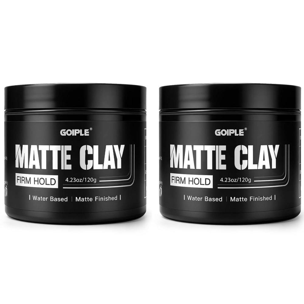 imageGoiple Mens Hair Styling Clay Firm Hold Matte Finish Hair Clay Low Shine with Natural Ingredients Add Volume amp Texture Mens Hair Product Ideal for All Mens Hair Types 120g 2CPS
