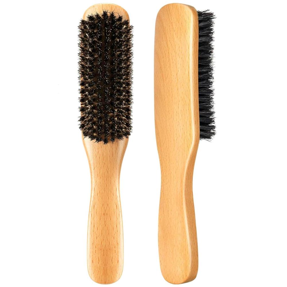 imageBoar Bristle Slick Back Hair Brush for Smooth Flyaways Frizz Sleek Ponytail Buns and Edge Baby Hair Teasing Hair Comb Edge Brush Teasing Brush Styling Accessories for All Hair Types