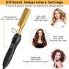 Goiple Wig Stand Tripod Metal Adjustable Mannequin Head Stand with Heater Surface & 52Pcs Hot Comb Set for Cosmetology Hairdressing Training(Gold-12pcs)