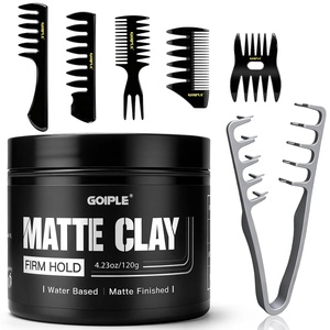 Goiple Hair Clay and Texture Comb Kit – Matte Finish Hair Clay for Men with Strong Hold & Dual-Teeth Volumizing Texture Comb Set, Hair Styling Tools for Adding Volume & Texture