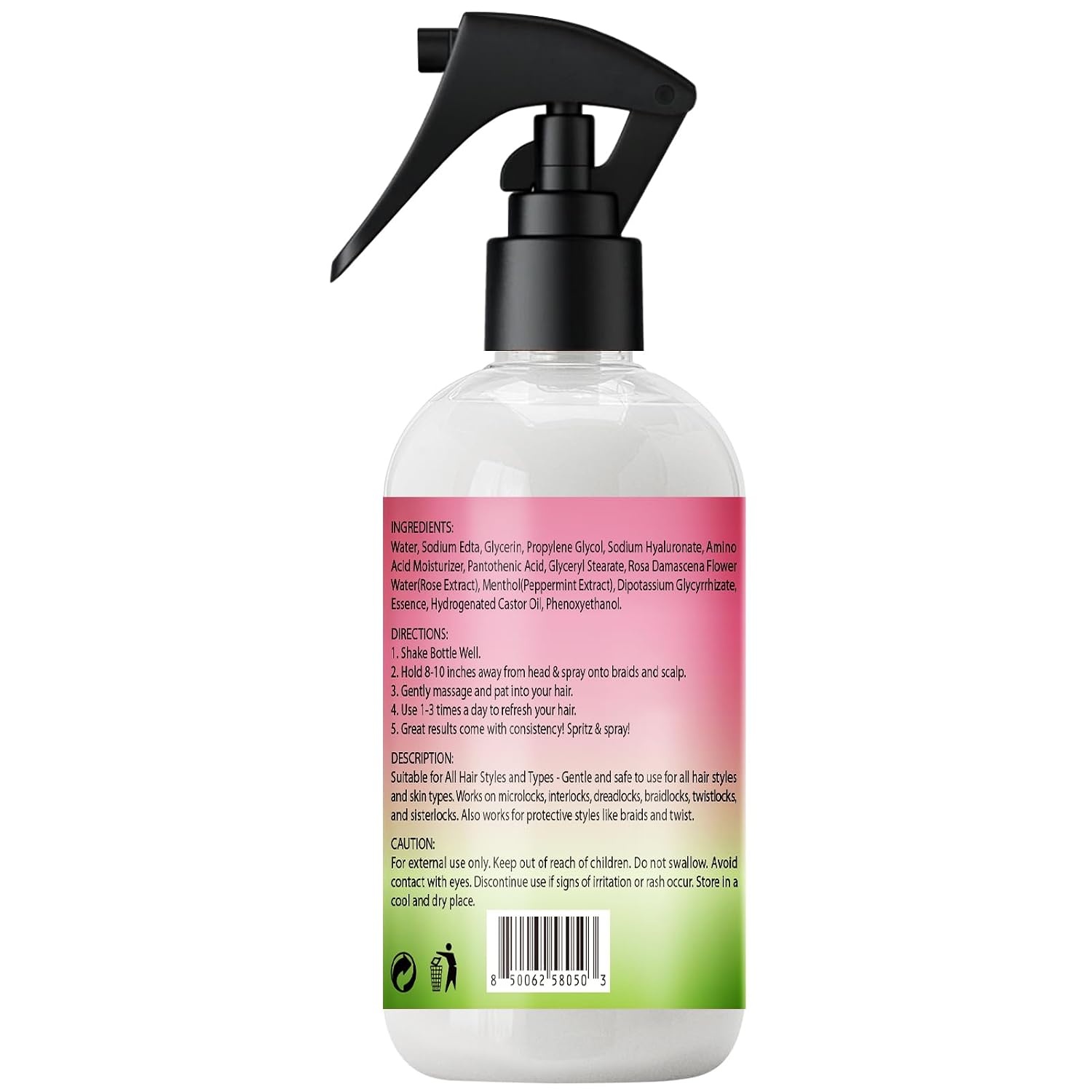 image:imageRose Water for Hair Moisturizing Refreshing Spray for Locs Rose Water and Peppermint Hair Scalp Moisturizer Hydrating Dreadlock Spray to Nourish Prevents Dry Natural Loc Care and Maintenance 250ML