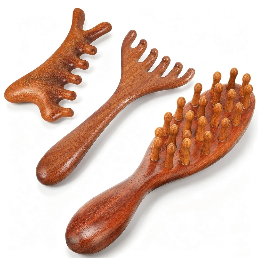 image:imageLoc Brush for Dreads Microlocs and Braids Loc Comb for Sisterlocks Hair Brush for Braids Wooden Scalp Massager for Scalp Massage Multifunctional Hair Massager Tool for Men amp Women 3PCS