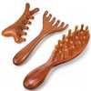 Loc Brush for Dreads, Microlocs and Braids, Loc Comb for Sisterlocks | Hair Brush for Braids, Wooden Scalp Massager for Scalp Massage Multifunctional Hair Massager Tool for Men & Women (3PCS)