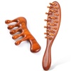 Loc Brush for Dreads, Microlocs and Braids, Loc Comb for Sisterlocks | Wooden Comb for Braids, Wooden Scalp Massager for Scalp Massage Comb Briad Comb (2PCS)