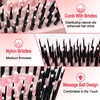 3-in-1 Hair Brush with Spray Mister Includes Rosemary Oil, Detangling Hair Brush with Fine Mist for Wet & Dry Hair Curly, Wavy, Straight, Short & Long Hair, Manual Aqua Spray Brush, Non-Electric 50ML