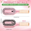 3-in-1 Hair Brush with Spray Mister Includes Rosemary Oil, Detangling Hair Brush with Fine Mist for Wet & Dry Hair Curly, Wavy, Straight, Short & Long Hair, Manual Aqua Spray Brush, Non-Electric 50ML
