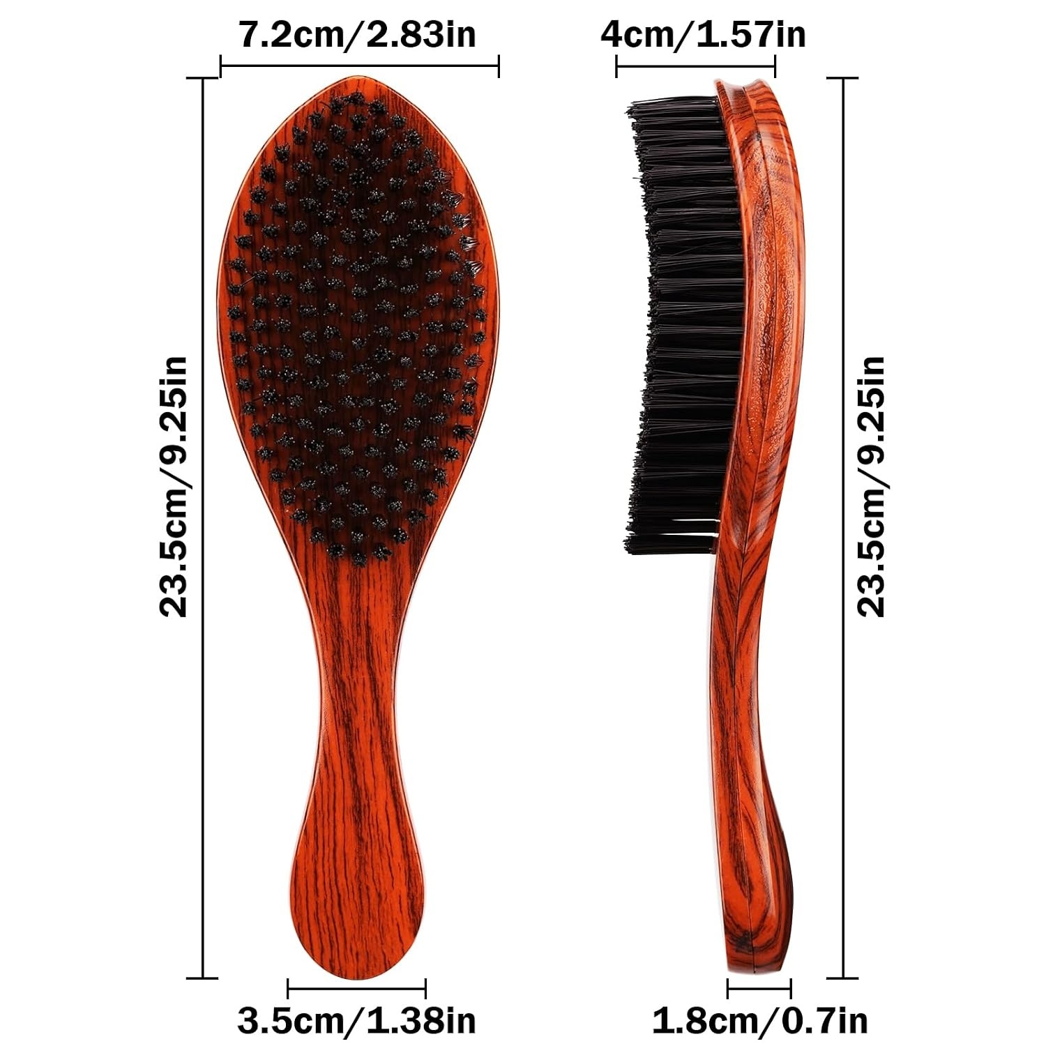 image:imageHandle Brushes for 360 Waves Hard Wave Hair Brushes Wave Styler Great for Wolfing Wave Styler Brush Great for Black Hair Boar amp Nylon Bristle Curve Wave Brush for Barbers amp Daily Use Red