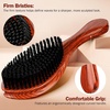 Handle Brushes for 360 Waves – Hard Wave Hair Brushes Wave Styler Great for Wolfing Wave Styler Brush Great for Black Hair – Boar & Nylon Bristle Curve Wave Brush for Barbers & Daily Use (Red)